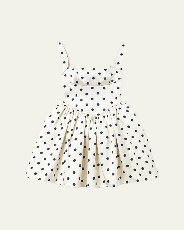 Polka Dot Satin Mini Dress
